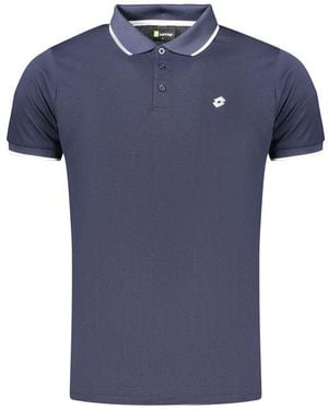 Lotto Leggenda Blue Polyester Men's Polo Shirt