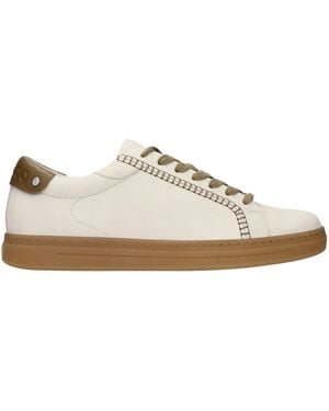Jimmy Choo Leather Sneakers - Natural