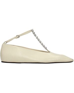 Jil Sander Ballerine Tripon Leather/Chalk - Natural