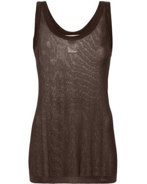 Lemaire Ribbed Trim Tank Top - Brown