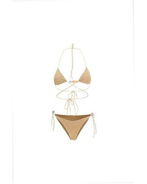 Oséree Gold Polyamide Bikini - White