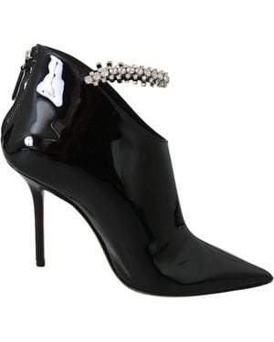 Jimmy Choo Elegant Patent Heeled Boots - Black
