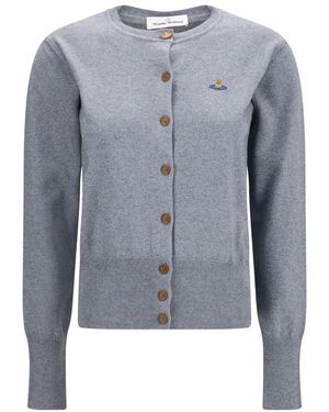 Vivienne Westwood Grey Cotton Cardigan - Blue