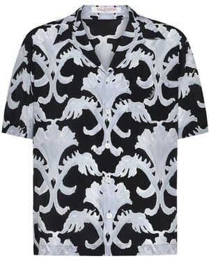 Valentino Garavani Black Silk Pattern Shirt
