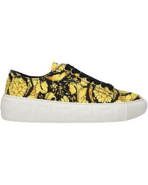 Versace Gold Fabric Trainers - Yellow
