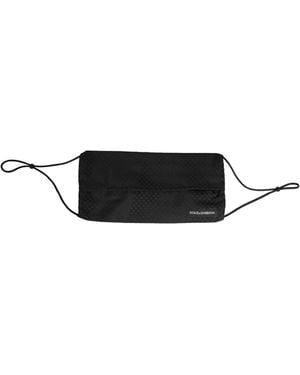 Dolce & Gabbana Black Silk Patterned Pleated Elastic Ear Strap Face Mask