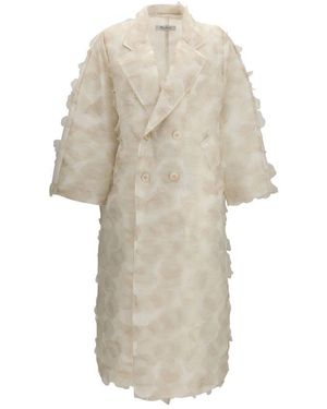 Max Mara Beige Silk Coat - Natural