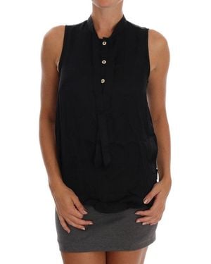 Versace Jeans Couture Sleeveless Viscose Blouse Top - Black