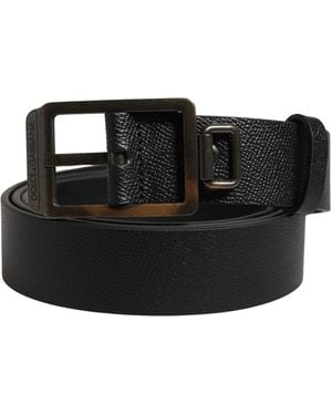 Dolce & Gabbana Calf Leather Metal Buckle Belt - Black