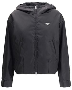 Prada Black Recycled Polyamide Shell Jacket