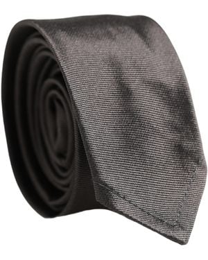 Dolce & Gabbana Woven 100% Silk Adjustable Neckmen's Accessory Tie - Gray