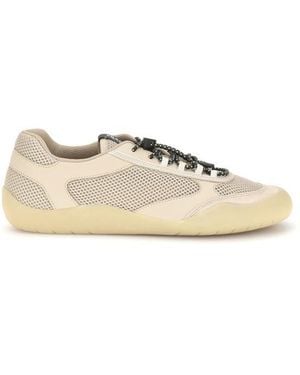 Prada Beige Polyester Athletic Sneakers - Natural