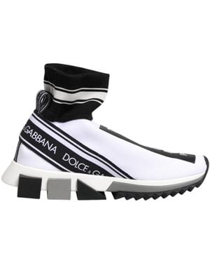 Dolce & Gabbana Sock Sneaker Logo Detail - White