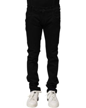 Dolce & Gabbana Black Cotton Skinny Men Denim Jeans