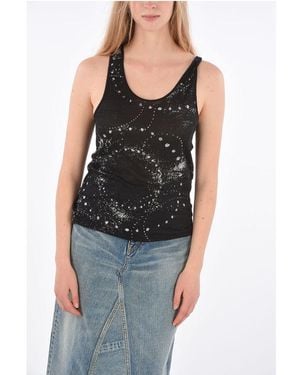 Saint Laurent Glittered Galaxy Tank Top - Black