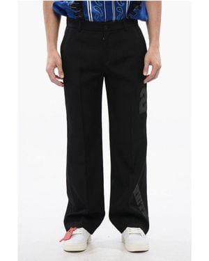 Off-White c/o Virgil Abloh Virgin Wool Trousers With 23 Embroidery - Black