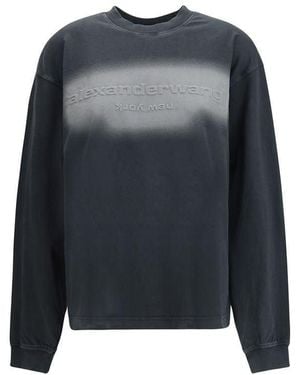 Alexander Wang Black Cotton Sweatshirt - Blue