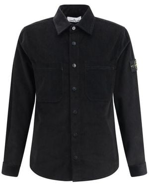 Stone Island Black Cotton Dress Shirt