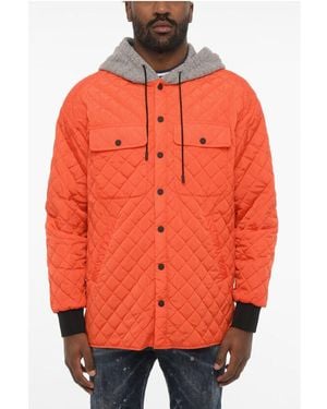 DSquared² Quilted Jacket With Snap Buttons - Orange
