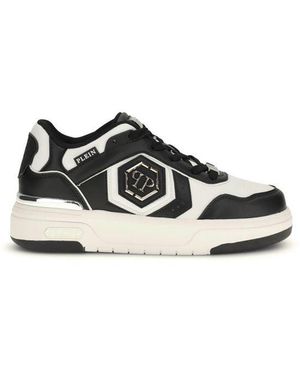 Philipp Plein Black Calf Leather Bos Taurus Athletic Trainers