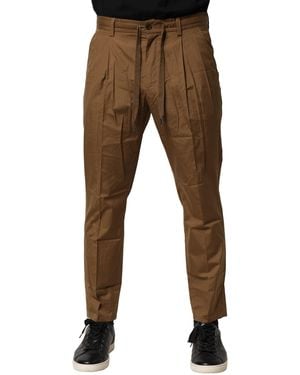 Dolce & Gabbana Relaxed Fit Casual Cotton Trousers - Brown
