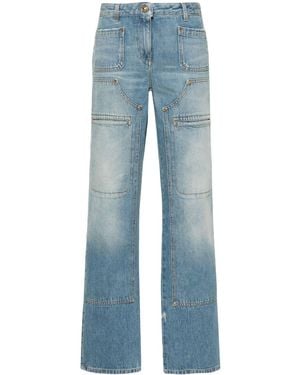 Palm Angels Knee-Panel Mid-Rise Straight Jeans - Blue