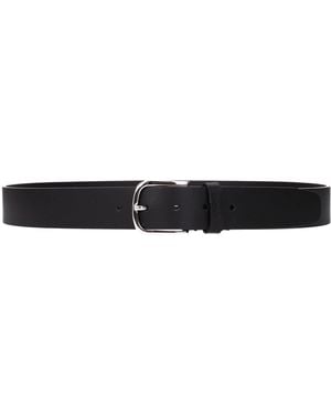 Testoni Black Leather Regular Belt