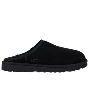 UGG Black Suede Leather Clogs