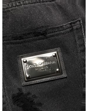 Dolce & Gabbana Distressed Oversize Denim Jeans Cotton Clothing - Black