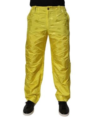 Dolce & Gabbana Embossed Logo Trousers - Yellow