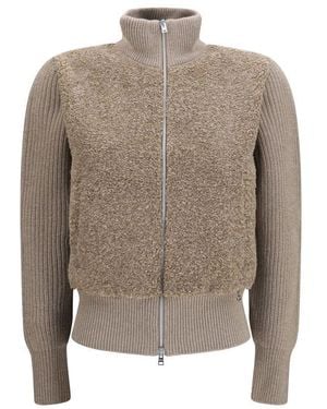 Herno Beige Wool Oves Aries Cardigan - Grey
