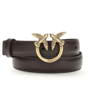 Pinko Brown Calf Leather Bos Taurus Regular Belt | Lyst UK display picture 1