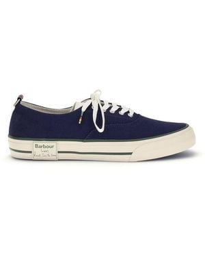 Barbour Blue Cotton Low Top Trainers