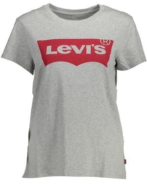 Levi's Chic Printed Logo Cotton Tee For - Gray