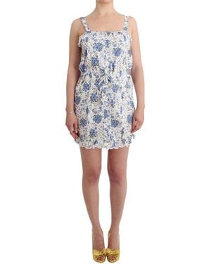 Ermanno Scervino Beachwear Floral Beach Mini Dress Short - Black