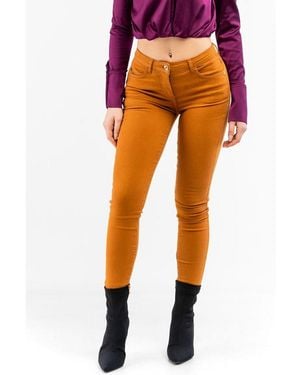 Patrizia Pepe Brown Cotton Skinny Jeans - Orange