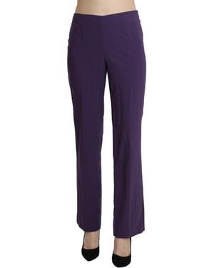 Bencivenga Purple High Waist Straight Dress Trouser Trousers