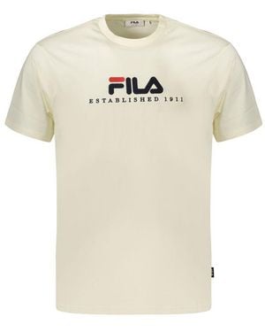 Fila Beige Cotton Men's T - Natural