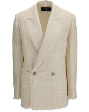 Balmain Beige Polyester Jacket - Natural