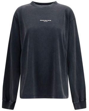 Alexander Wang Black Cotton Sweatshirt - Blue