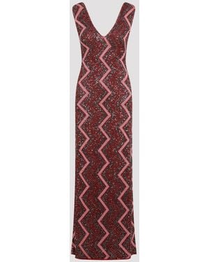 Missoni Red Sleeveless Long Dress