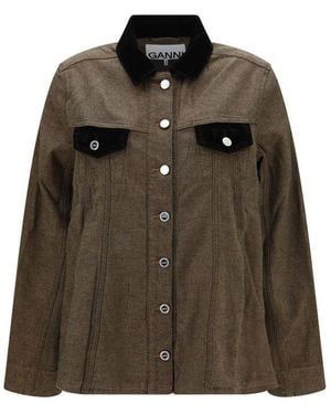 Ganni Brown Cotton Denim Jacket
