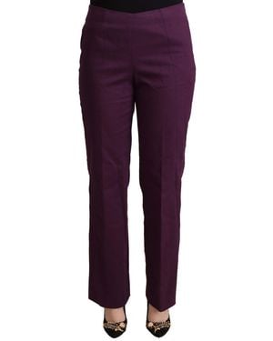 Bencivenga High Waist Tapered Trousers - Purple