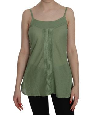 Pink Memories Memories Emerald Silk Spaghetti Strap Tank Top - Green