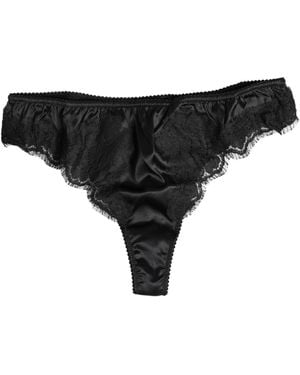Dolce & Gabbana Black Silk Lace Stretch Bikini Panty Underwear