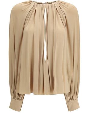 Ferragamo Beige Viscose Top - Natural