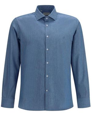 Brooksfield Blue Cotton Shirt
