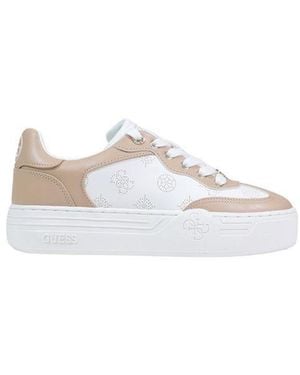 Guess Beige Polyethylene Low Top Sneakers - White