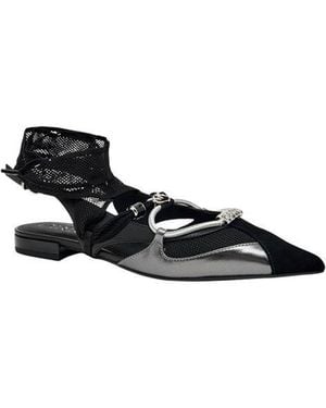 Pinko Black Leather Ballet Flats