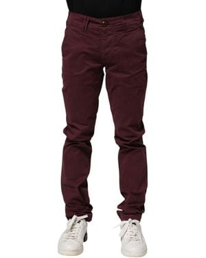 CYCLE Maroon Cotton Stretch Skinny Fit Men Denim Jeans - Red